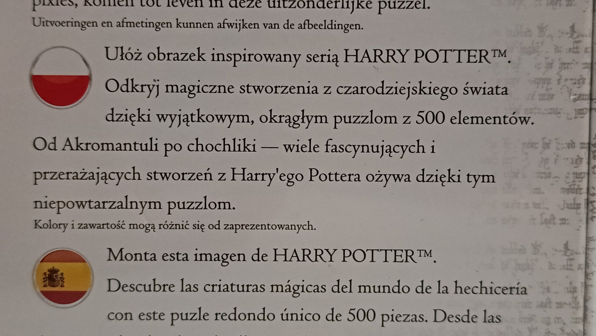 Puzzle 500szt Harry Potter magiczne stworzenia