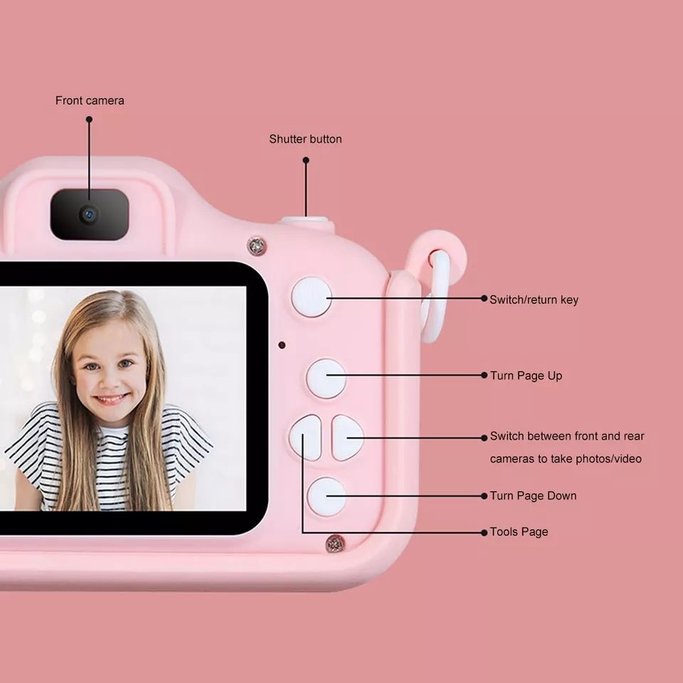 Mini Camera fotográfica digital p crianças LCD com cartão de 32gb