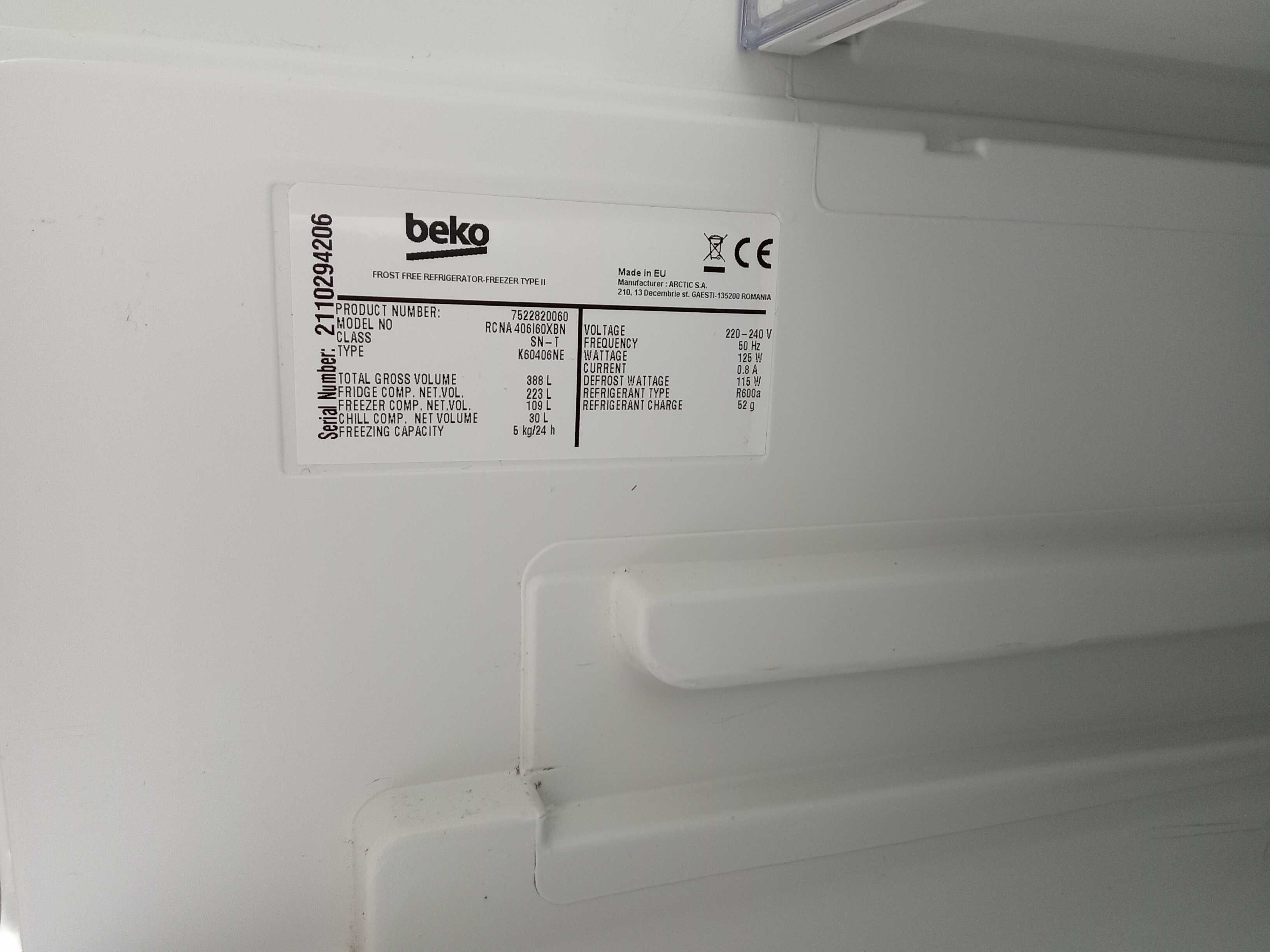Lodówko zamrażarka beko