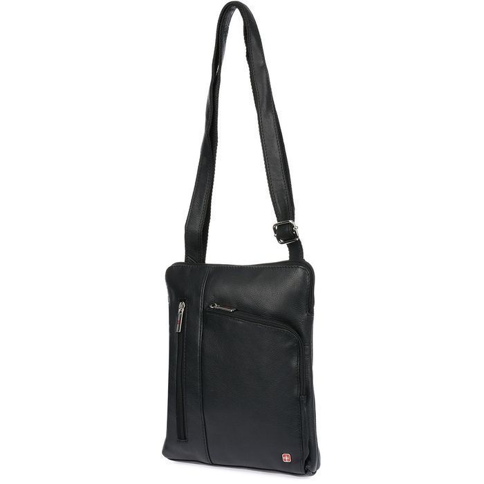 Torba męska skórzana Albatros Czarna pionowa raportówka praktyczna