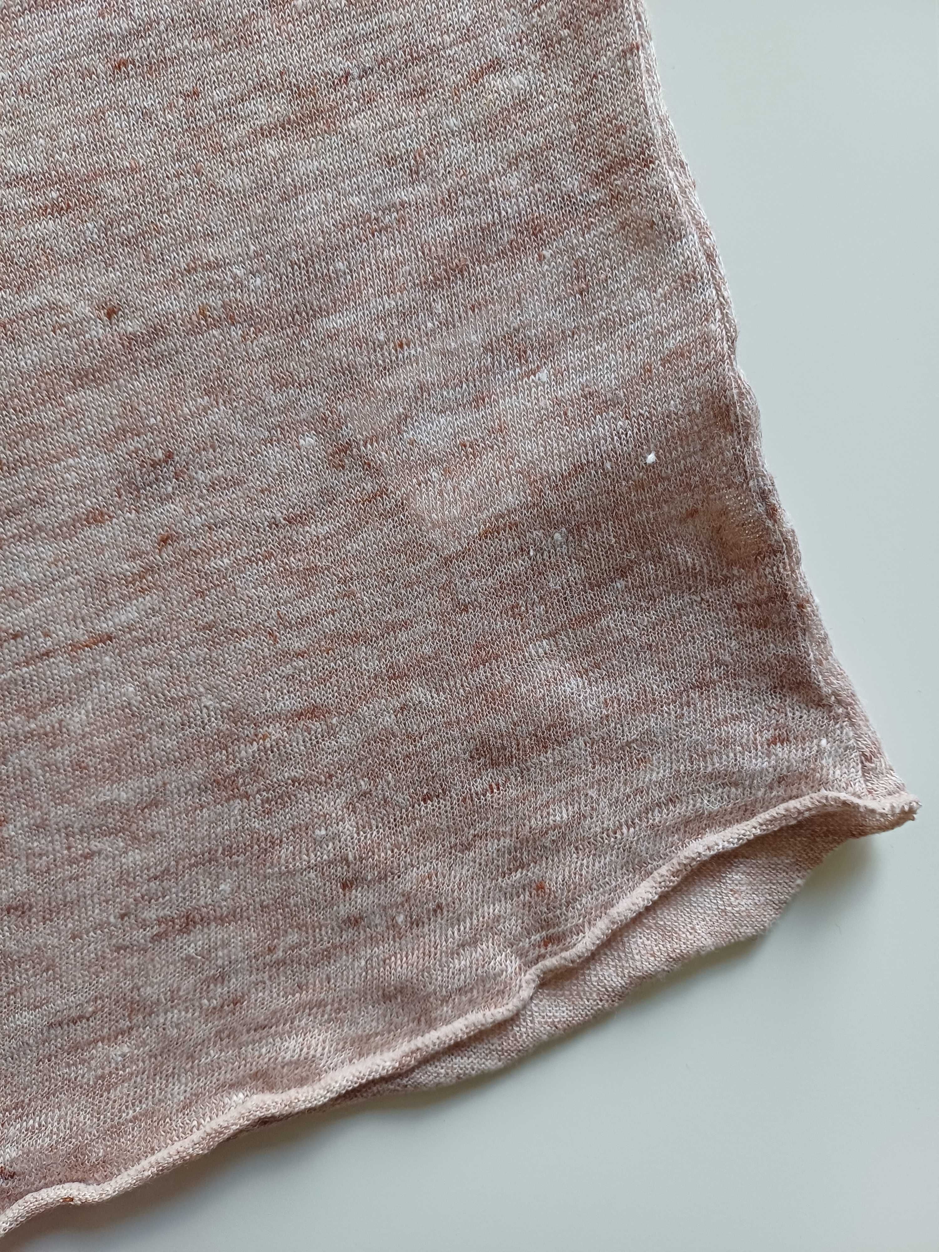 Lniany basicowy top/koszulka na ramiączka H&M rozm. M