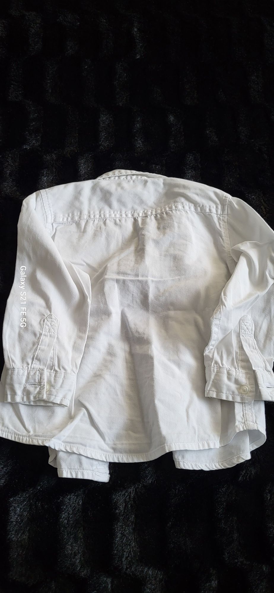 Biała koszula bawełniana dla chłopca ZARA baby 86