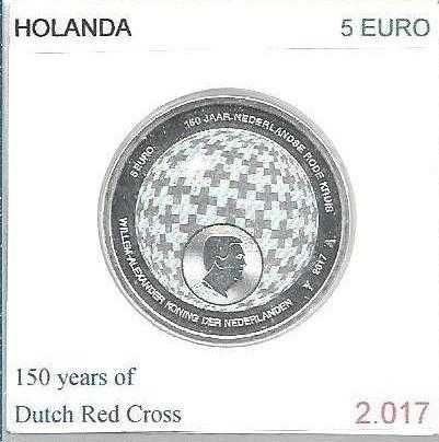 Holanda - - - 5 Euros - 2017 - - - Cruz Vermelha Holandesa - - - Moeda