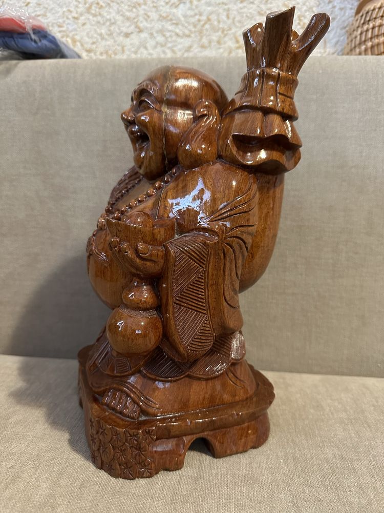 Budda, drewno, wesoły, Feng Shui