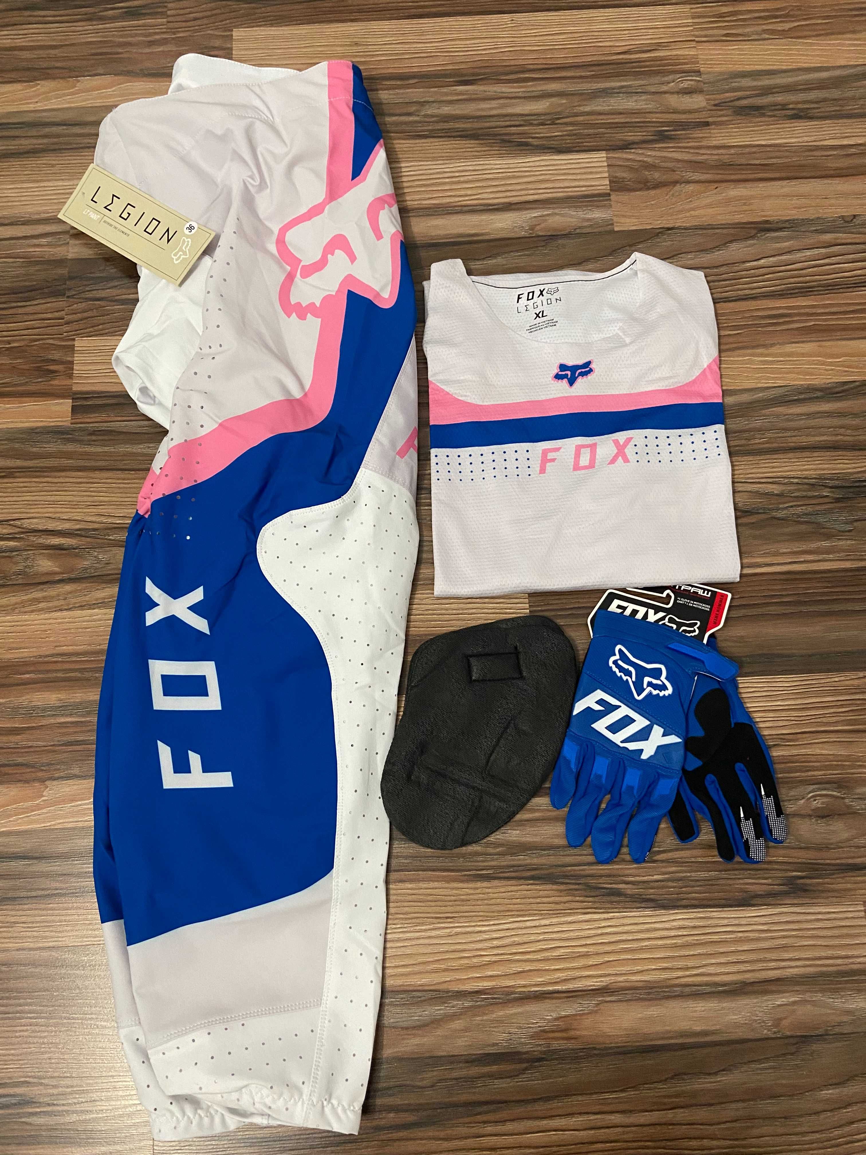 Strój FOX 180 Legion Efekt Pink White mx (cross,quad,enduro,mtb)