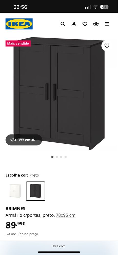 Armario preto igual a imagem