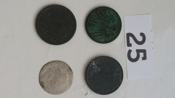 D M011, 25) zestaw monet -2 pfenig 10 fenigów grosze stare monety