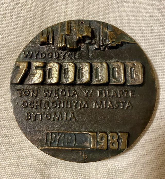 Medal górniczy - 7 milionów 500 tys.  ton węgla