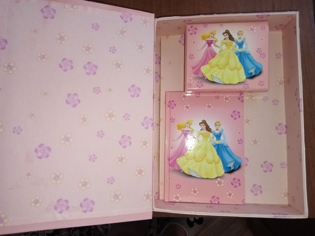 Szkatułka,notes i pudełeczko na drobiazgi w księżniczki Disneya .