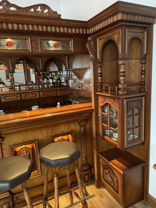 Barek dębowy, barek drewniany, bufer, hokery