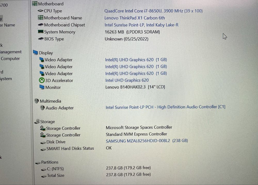 Надлегкий Lenovo ThinkPad X1 Carbon 6 i7-8650U 16RAM 256SSD FHD TOUCH