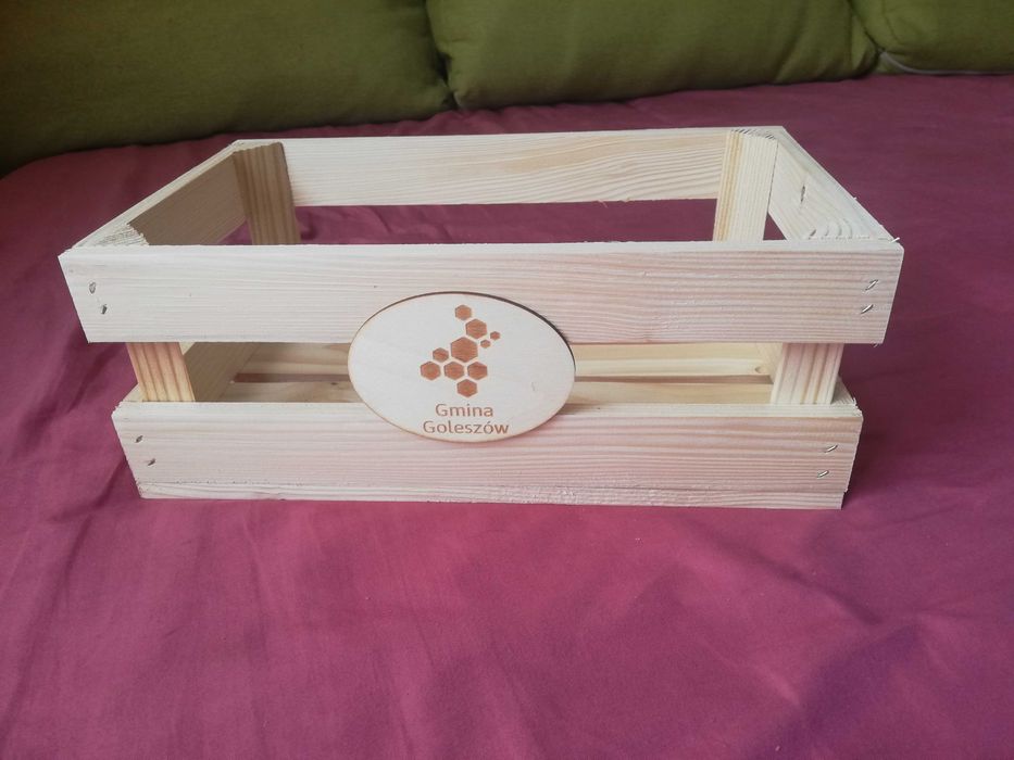 skrzynka drewniana naturalna 20,5x34x13cm sosnowa DIY kwietnik  koszyk