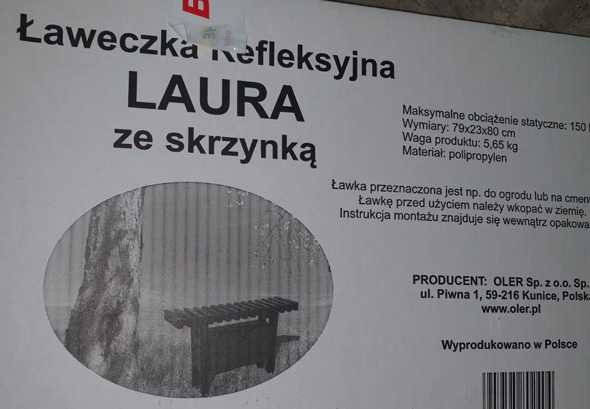 Ławeczka cmentarna ze skrzynką nowa Malbork