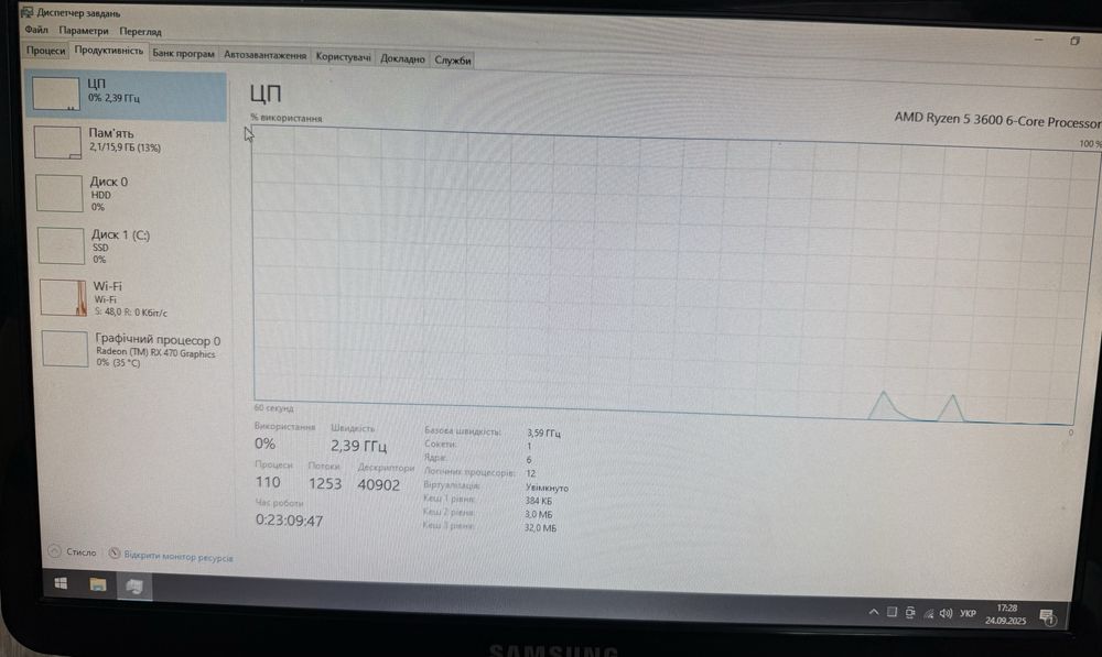 Ігровий Компʼютер / ОЗУ 16GB / Ryzen 5 / RX470 / SSD + HDD