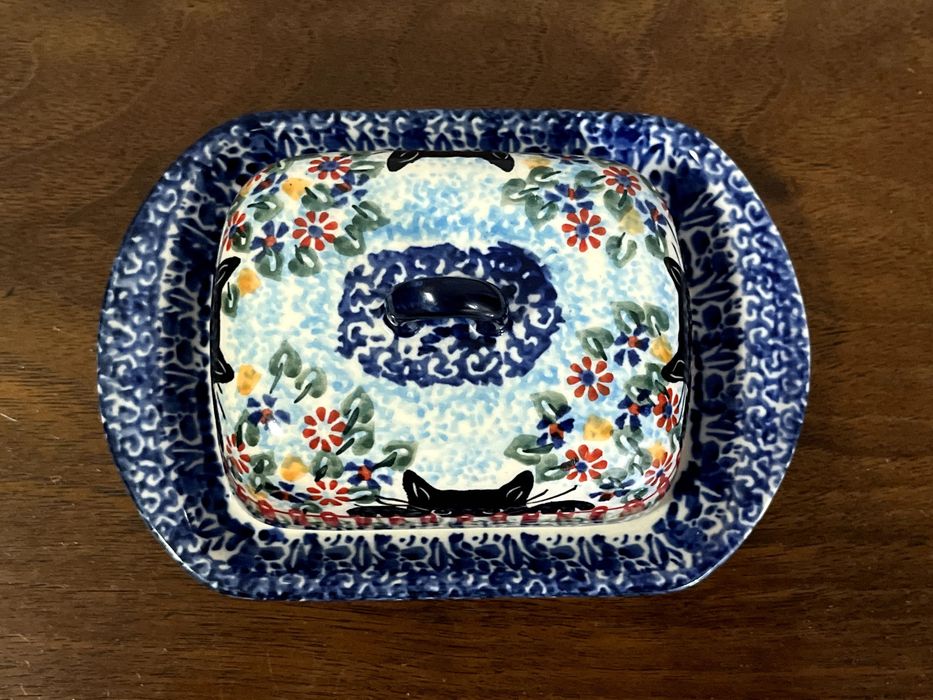 Maselnica Bolesławiec unikatowy wzór koty