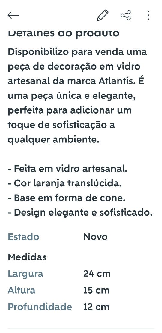 Peça de vidro manual Atlantis
