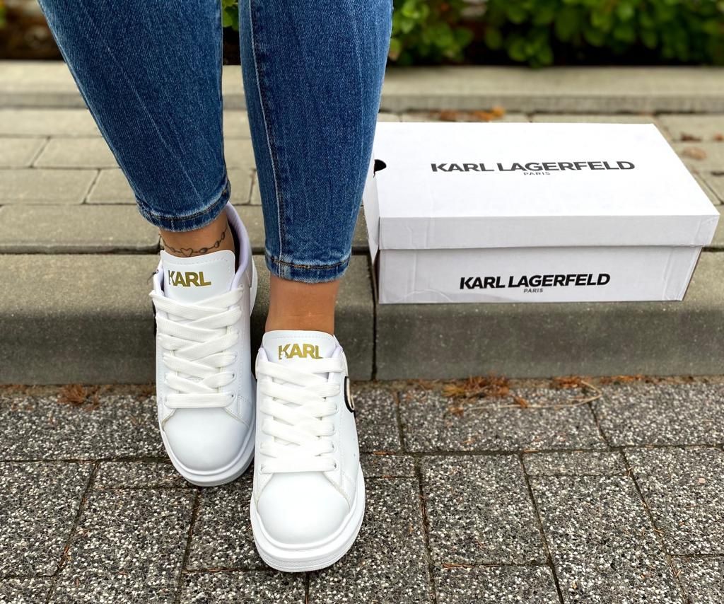 KARL LAGERFELD damskie białe nowe sneakersy 36-41 KARL białe buty
