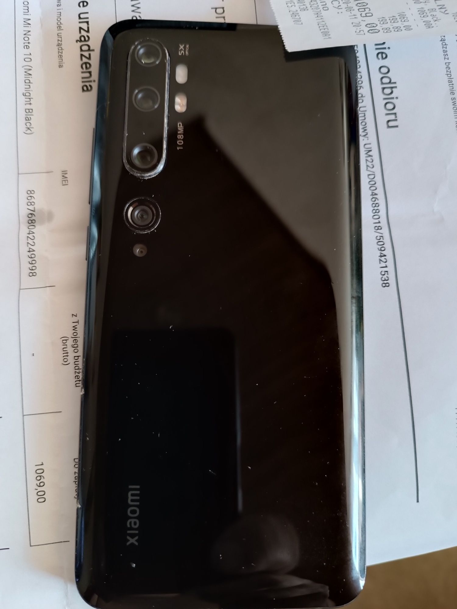 Smartfon telefon MI Note 10 6GB 128RAM