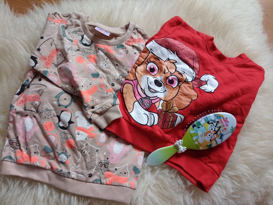 Zestaw komplet Nowe swetry świąteczne dziewczynka Sky szczotka blue