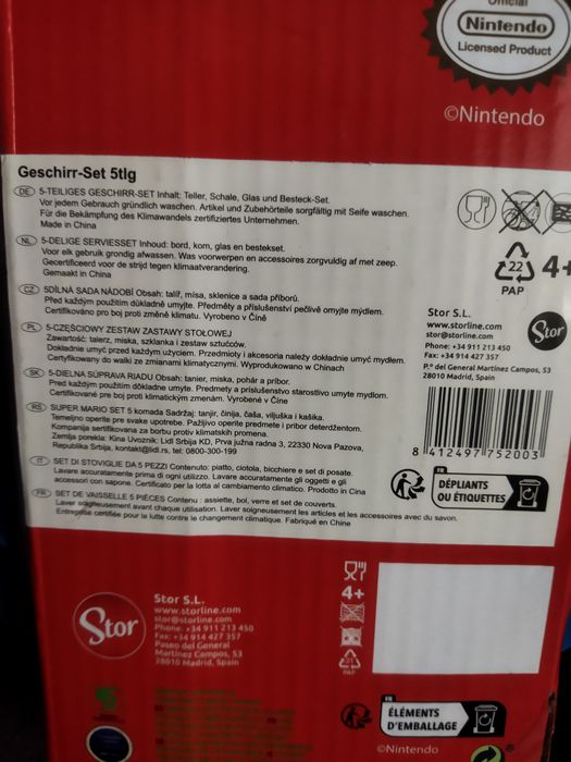 Nowy zestaw super Mario Luigi Nintendo kubek talerz miska