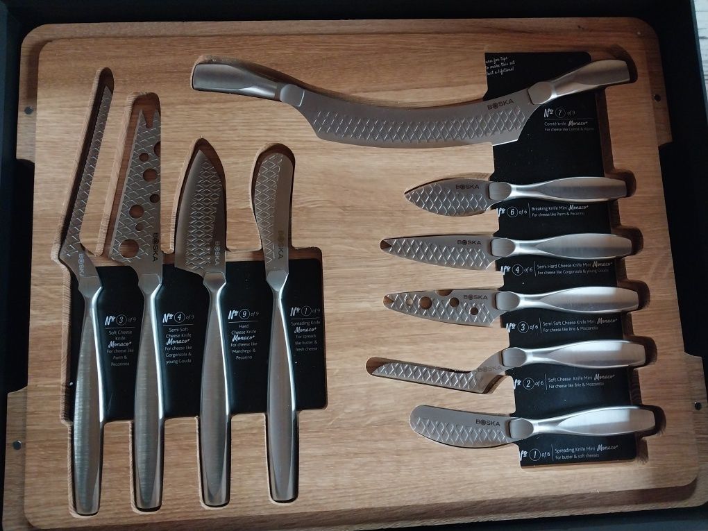 Набор из 10-ти  ножей для сыра Monaco+ и деревянные доски