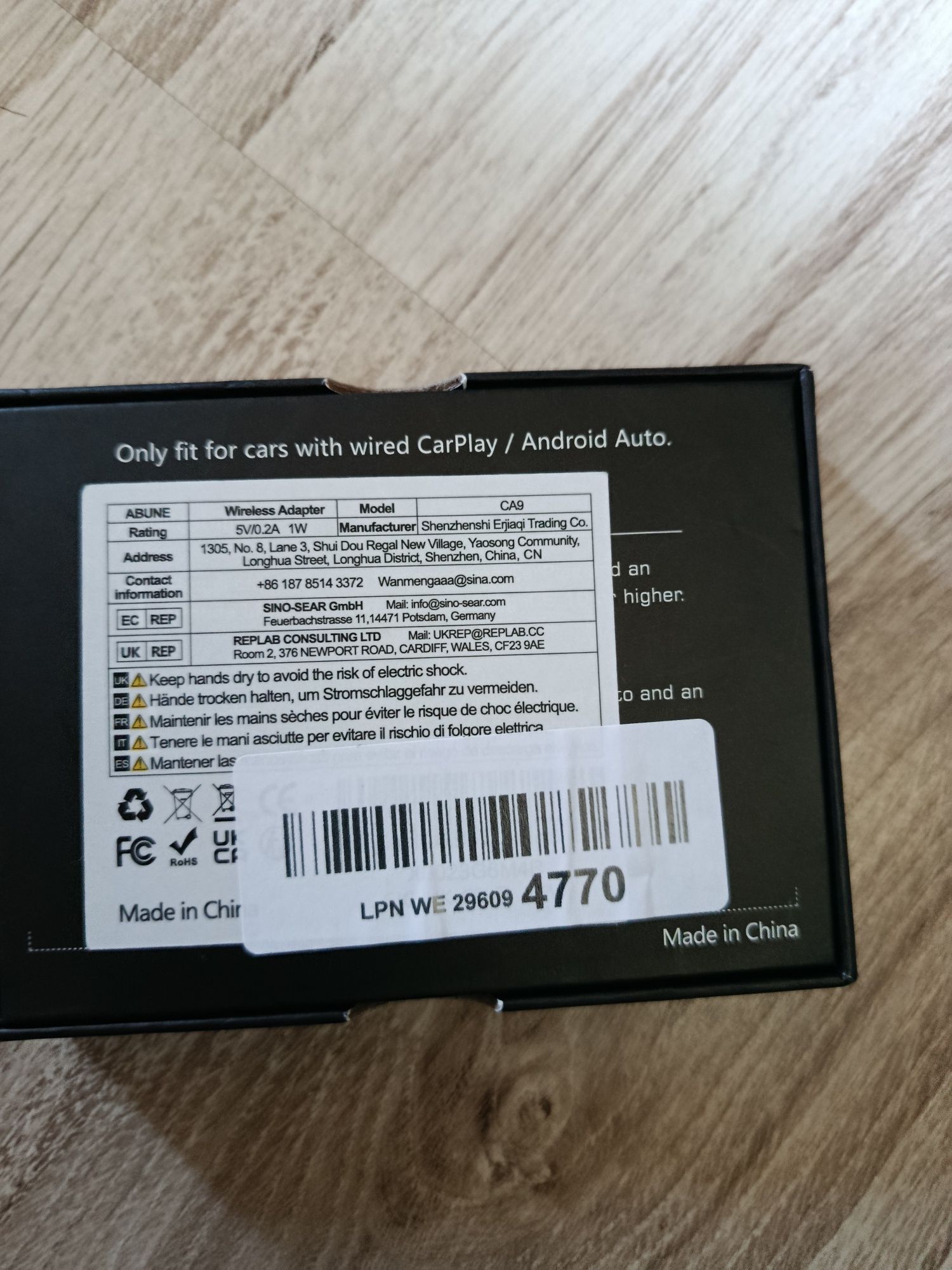 Bezprzewodowy adapter carplay i Android auto 2 w 1 ca9