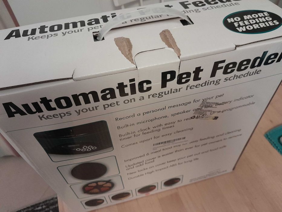 Alimentador automático Andrew James para 6 dias com gravador de voz