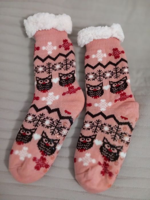 Skarpety zimowe grube z gumkami antyposlizogowymi  39-41