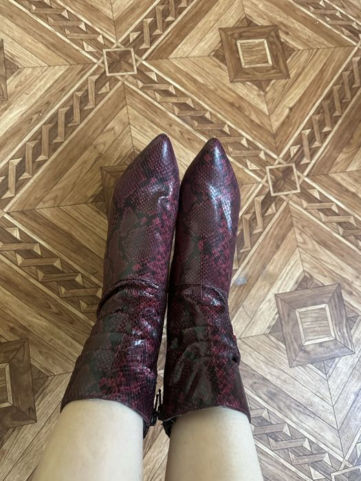 Ботильоны змеиный принт ботильйони зміїний принт червоні 36 37