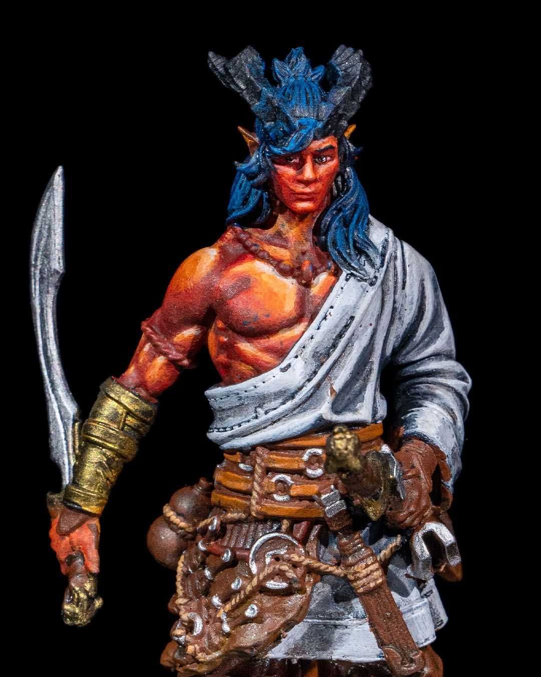 Kamus Diabelstwo wojownik figurka 32mm 14K zgodna z DnD RPG Pathfinder