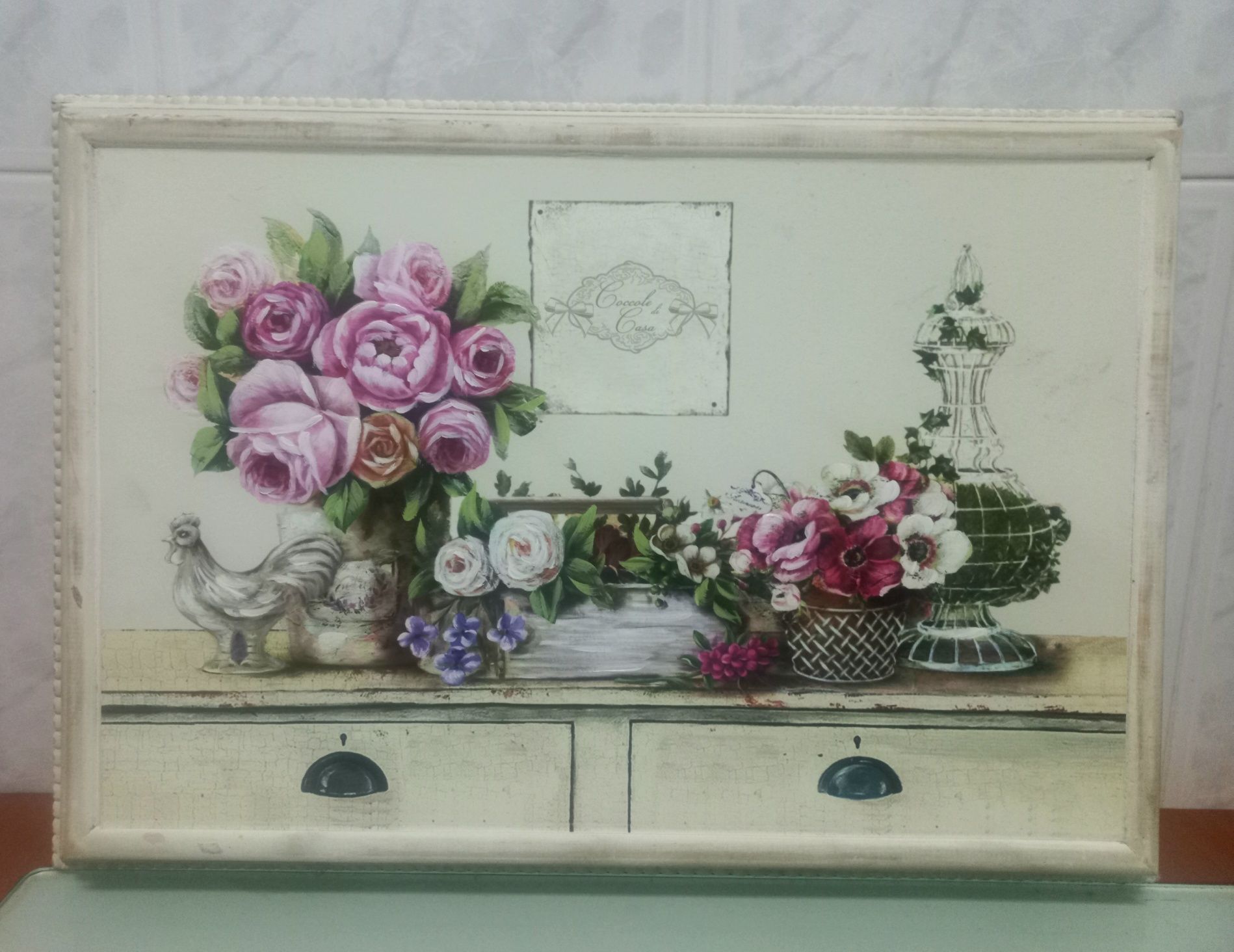 Quadro flores rustico
