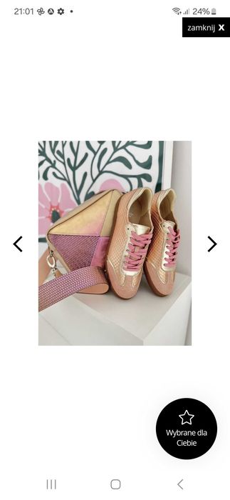 Mięta sneakersy damskie rozmiar 38 nowe złota krata