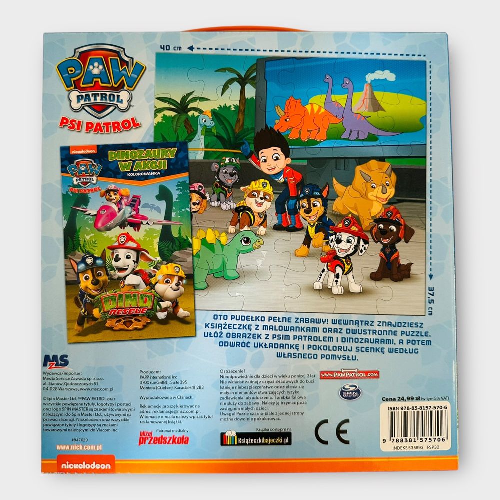 Układanka Puzzle i Kolorowanka Psi Patrol