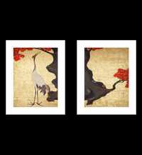 Żuraw i Drzewo Klonu - Plakaty Japońskie