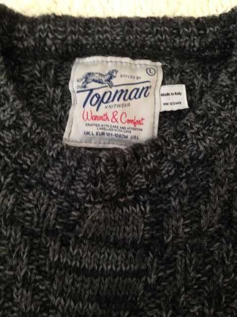 Sweter męski, 70% wełna, Topman, r. L