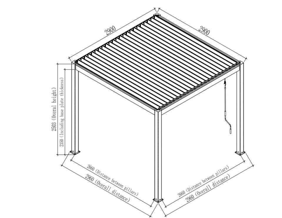 Pergola tarasowa antracytowa wolnostojąca - różne rozmiary