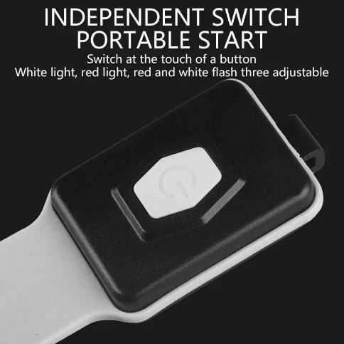 Opaska LED COB - 3 tryby świecenia - światło białe i czerwone - 4szt