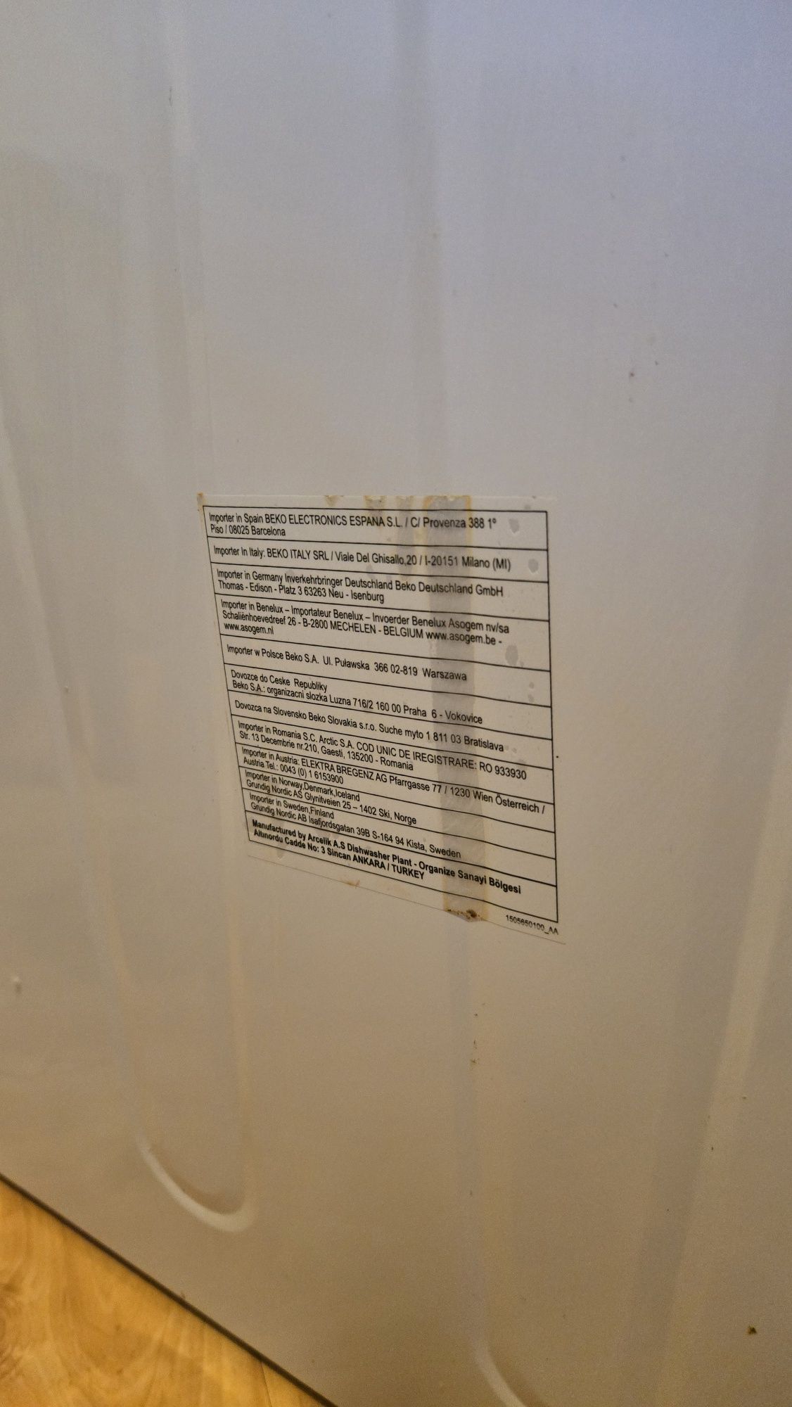 Zmywarka BEKO DFN 26220 W - uszkodzony włączniki