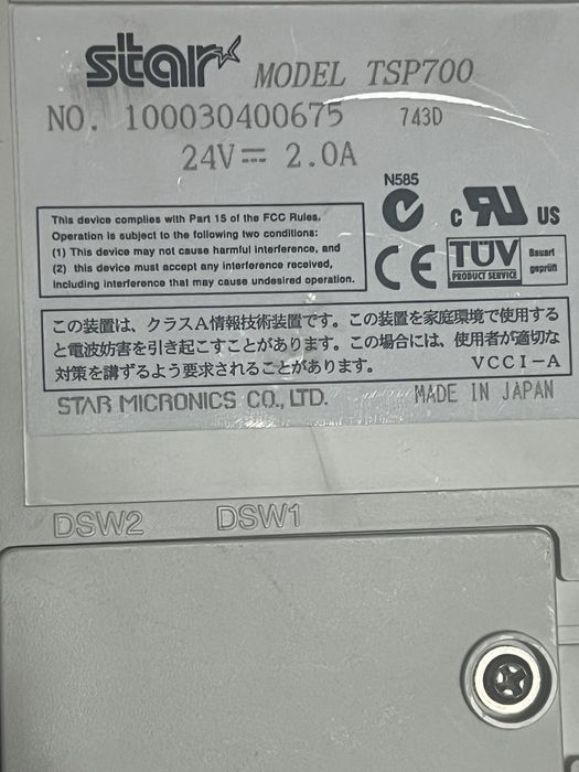 Vendo impressora Térmica star MODEL TSP700