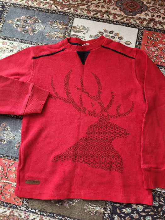 Кофта свитер на флисе .зима  реглан  Турция велюр 8-10лет олень