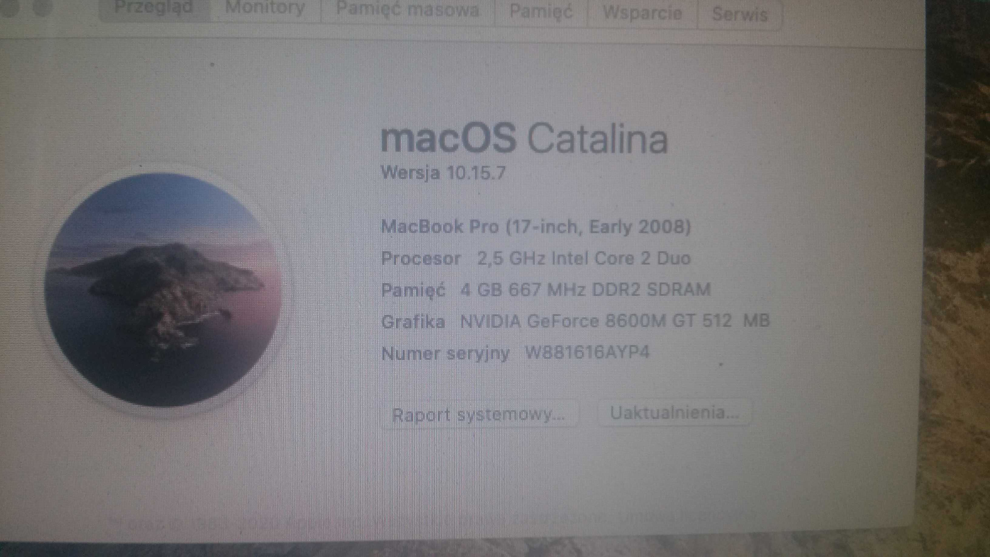 macbook pro a1261 mac os catalina 4GB ram 120GB SSD