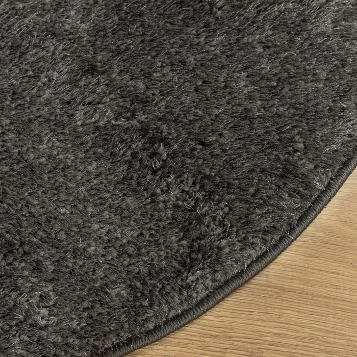 Vidaxl Dywan Istan Z Długim Runem, Połyskujący, Antracytowy, Ø 160 Cm