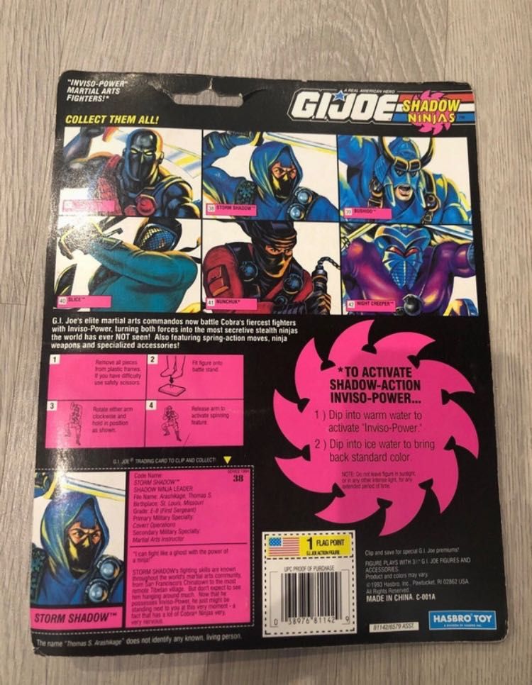 G.I.Joe Storm Shadow Blister Moc 1993