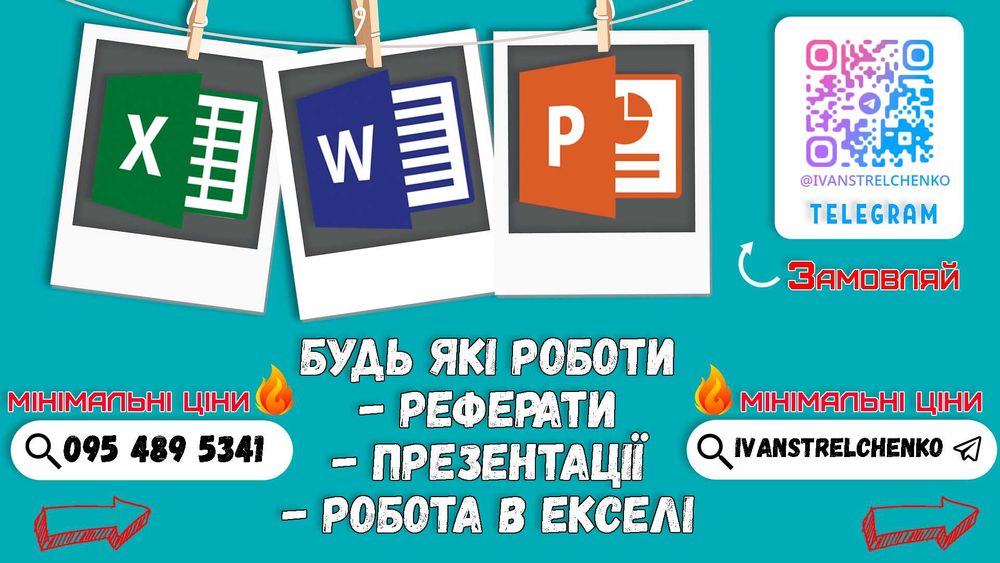 Будь які роботи, будь які презентації