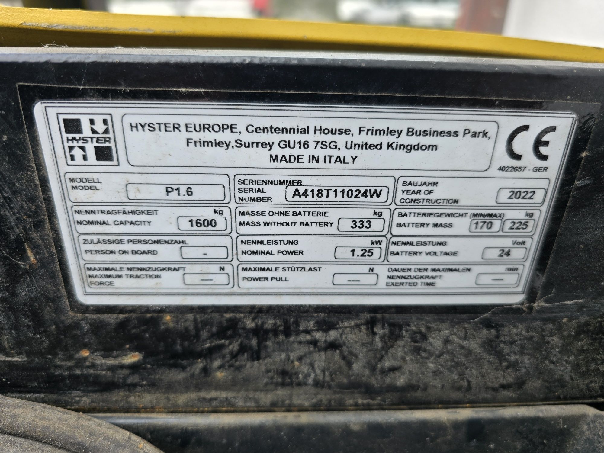 Paleciak elektryczny, wózek Hyster P1.6 2022 Okazja!!!
