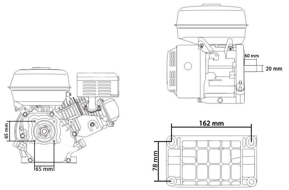Silnik Spalinowy 7HP GX160 20mm + Sprzęgło + Olej