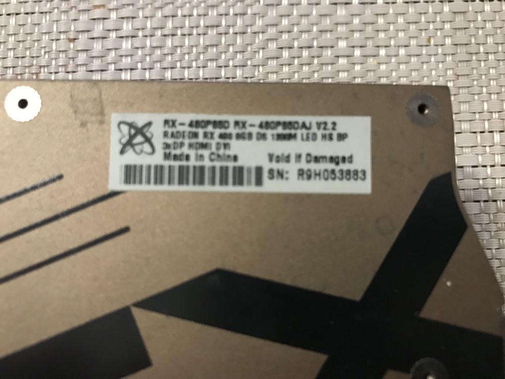 Продам відеокарту XFX RX480 8Gb на запчастини