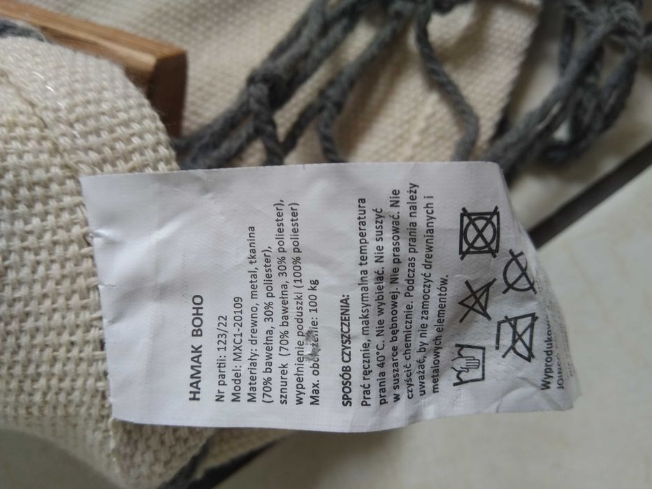 makramowy hamak boho nowy