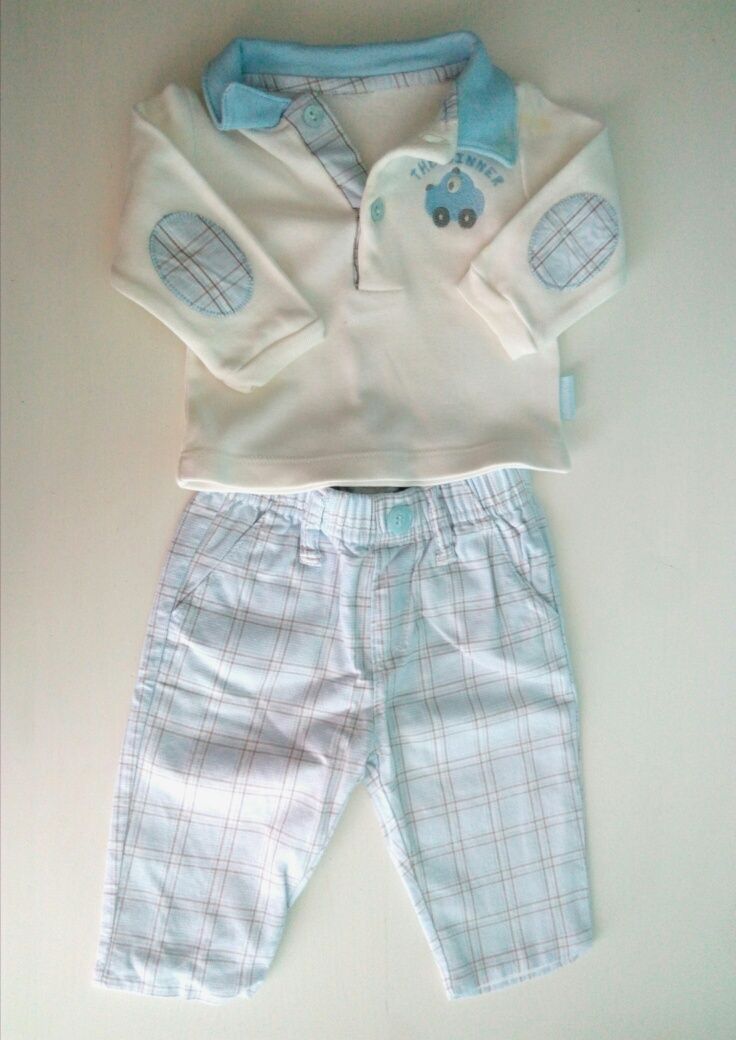 Conjunto de bebé: calças, jardineiras e camisola - 2m / aprox. 60cm