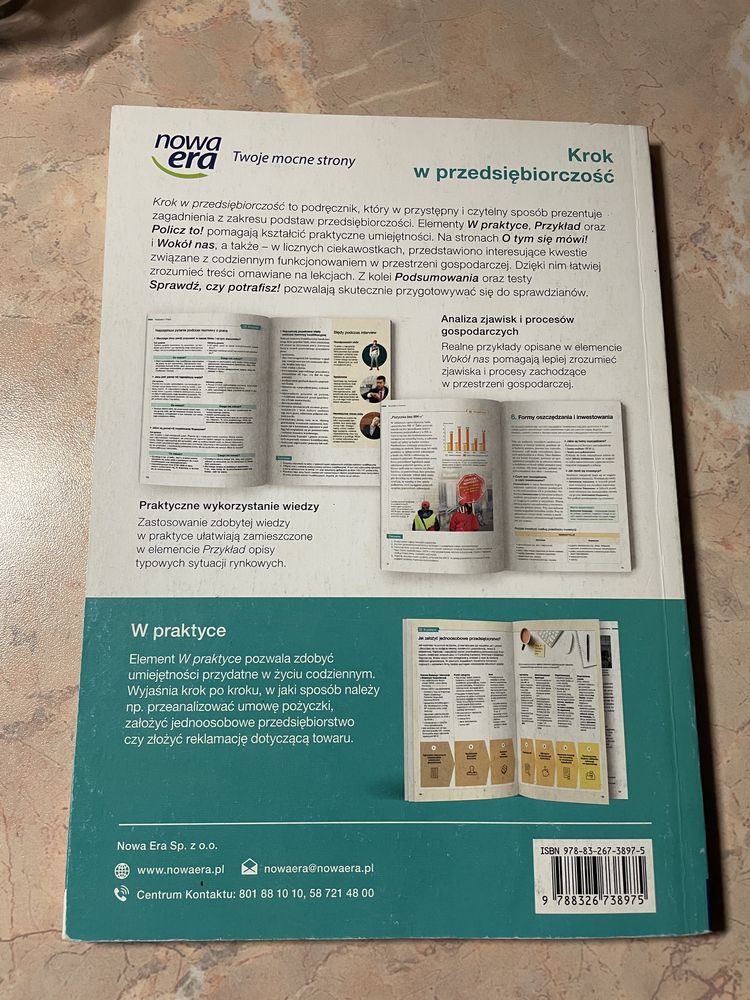 Podręcznik-Krok w przedsiębiorczość- klasa 1-2-3-4, technikum, liceum